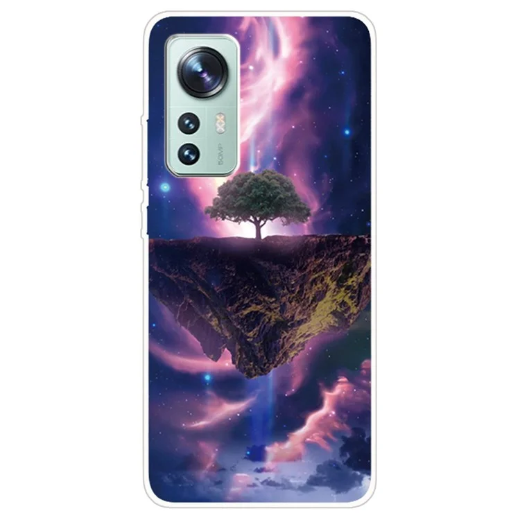 Para Xiaomi 12/12x/12s 5G IMD Mandeo de Trabajo Case de Teléfono Soft TPU Slock Slim Pattern Impresión Cubierta Protectora - Aurora Noche