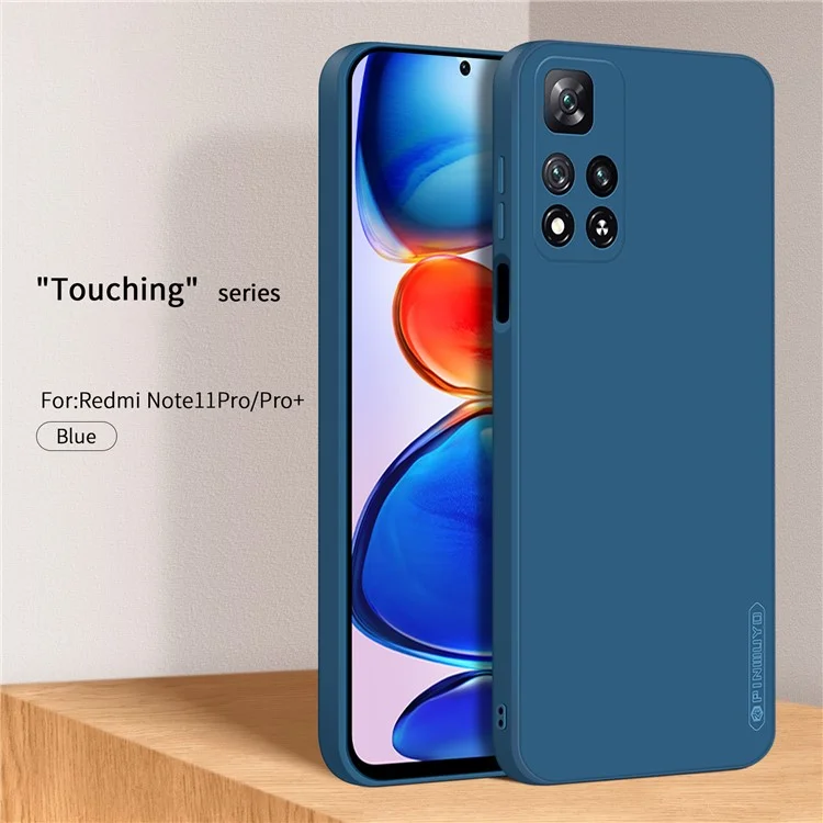 PINWUYO Precise Cutout Phone Case for Xiaomi Redmi Note 11 Pro 5G (China) (Mediatek) / Note 11 Pro+ 5G, Flexible TPU Anti-Drop Protective Cover - Blue