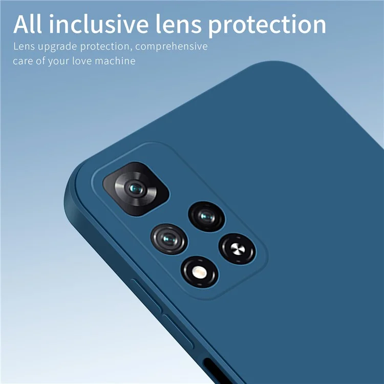 PINWUYO Precise Cutout Phone Case for Xiaomi Redmi Note 11 Pro 5G (China) (Mediatek) / Note 11 Pro+ 5G, Flexible TPU Anti-Drop Protective Cover - Blue