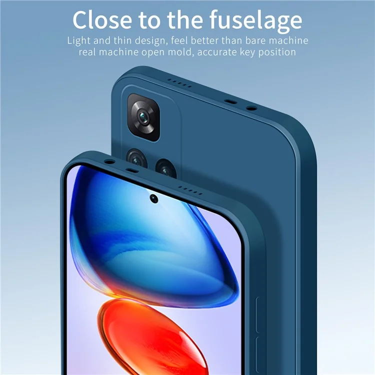 PINWUYO Precise Cutout Phone Case for Xiaomi Redmi Note 11 Pro 5G (China) (Mediatek) / Note 11 Pro+ 5G, Flexible TPU Anti-Drop Protective Cover - Blue