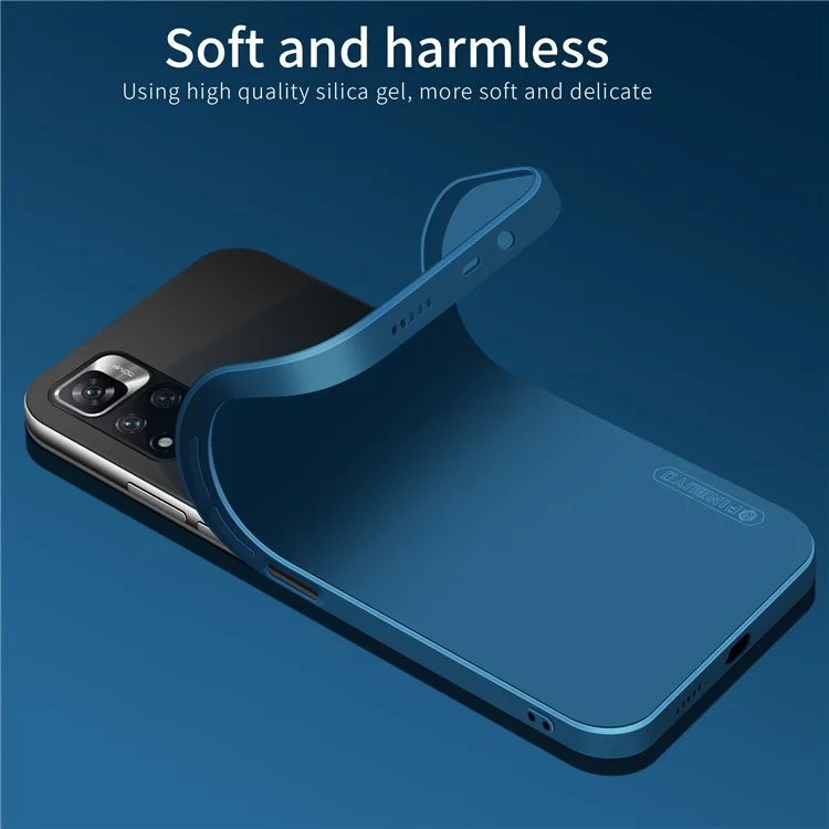 PINWUYO Precise Cutout Phone Case for Xiaomi Redmi Note 11 Pro 5G (China) (Mediatek) / Note 11 Pro+ 5G, Flexible TPU Anti-Drop Protective Cover - Blue