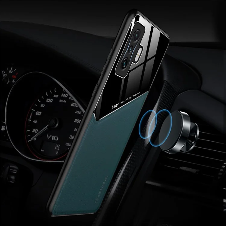 Per Xiaomi Poco F4 GT/Redmi K50 Gaming TPU Morbido Con Rivestimento in Pelle Testurizzata TPU + Custodia Protettiva Ibrida Per PC Duro, Ritagli Precisi, Supporto Per Auto Magnetiche - Rosso