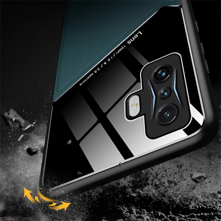 Per Xiaomi Poco F4 GT/Redmi K50 Gaming TPU Morbido Con Rivestimento in Pelle Testurizzata TPU + Custodia Protettiva Ibrida Per PC Duro, Ritagli Precisi, Supporto Per Auto Magnetiche - Rosso