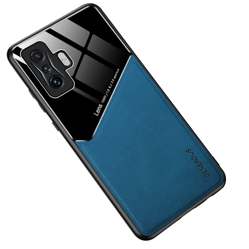 For Xiaomi Poco F4 GT/Redmi K50 Gaming Textured Leather Coated Soft TPU + Hard PC Hybrid Protective Case, Precise Cutouts, Support Magnetic Car Mount - Blue