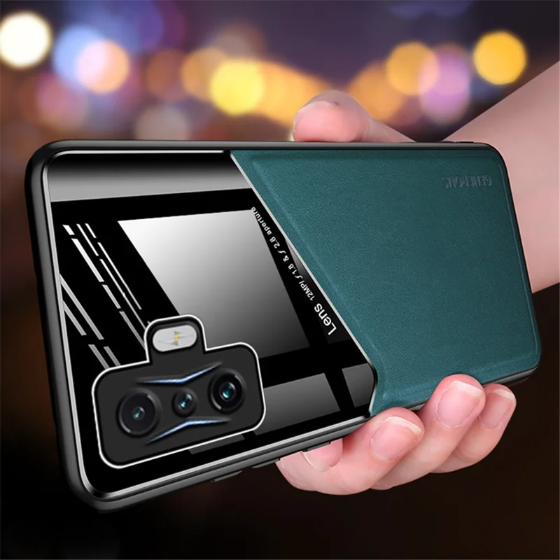 For Xiaomi Poco F4 GT/Redmi K50 Gaming Textured Leather Coated Soft TPU + Hard PC Hybrid Protective Case, Precise Cutouts, Support Magnetic Car Mount - Blue