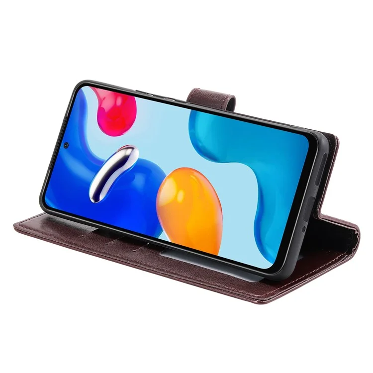 Per Xiaomi Redmi Note 11S 4G/Note 11 4G (Qualcomm) Custodia in pelle con stampa a mandala, con portafoglio e supporto - Marrone