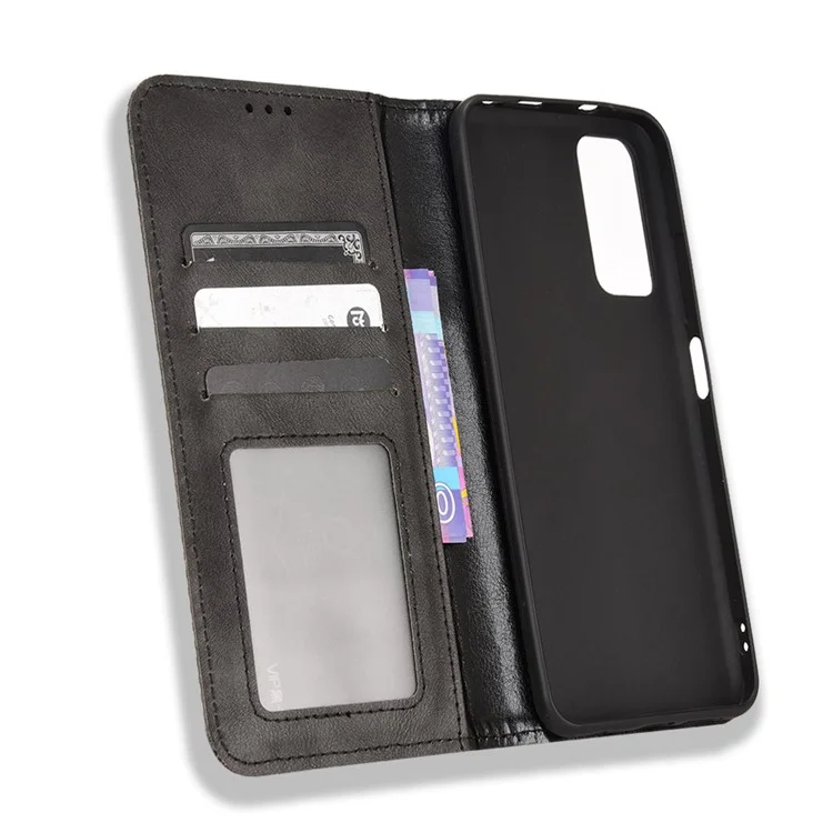 Für Xiaomi Redmi Note 11 4G (Qualcomm) / Redmi Note 11S 4G Vintage PU-Leder Brieftasche Telefon-Hülle Mosaik eingeprägt Magnetisch AbsorptionKlappcover - Schwarz