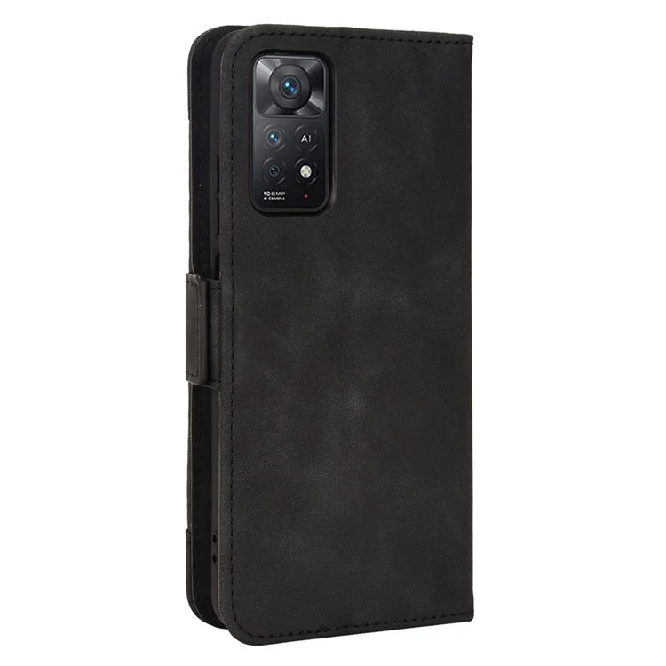 For Xiaomi Redmi Note 11 Pro 4G (MediaTek) / Note 11 Pro 5G (Qualcomm) / Note 12 Pro 4G / Note 11E Pro 5G  Wallet Case PU Leather Stand Magnetic Clasp Shockproof Cover with Multiple Card Slots - Black