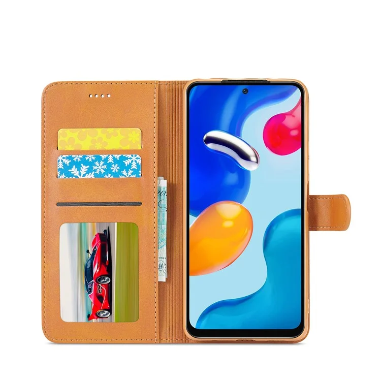 LC.IMEEKE Leather Phone Case for Xiaomi Redmi Note 11 4G (Qualcomm)/Redmi Note 11S 4G Folio Flip Wallet Stand - Yellow