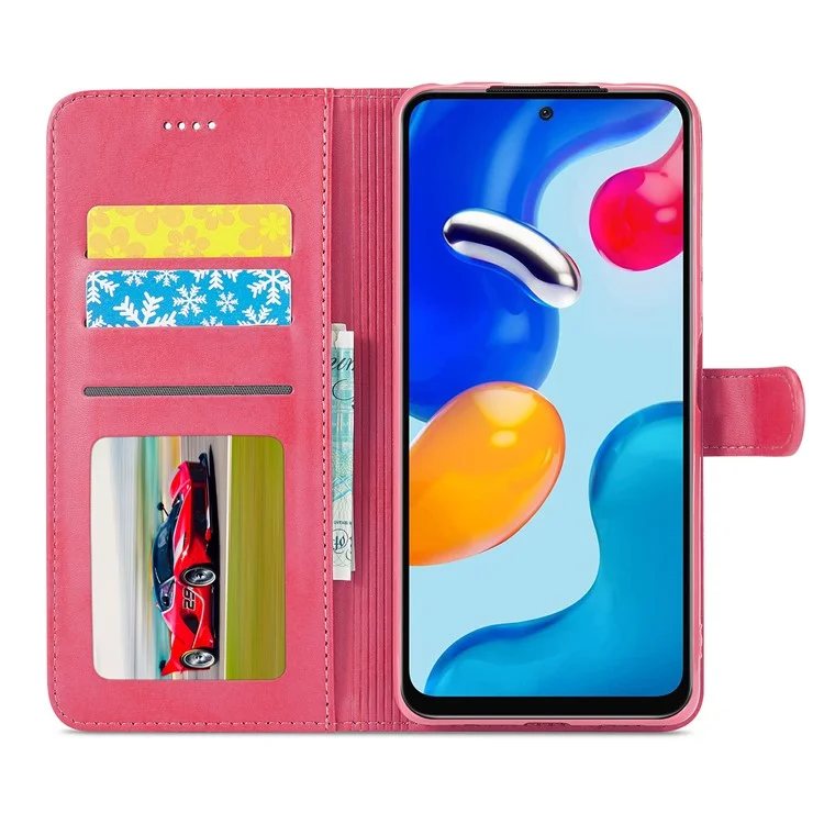 LC.IMEEKE Leather Wallet Phone Case for Xiaomi Redmi Note 12 Pro 4G / 11 Pro 4G (MediaTek) / Note 11 Pro 5G (Qualcomm) with Adjustable Stand - Rose