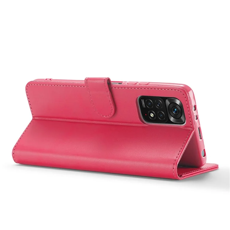 LC.IMEEKE Custodia Portafoglio in Pelle per Xiaomi Redmi Note 12 Pro 4G / 11 Pro 4G (MediaTek) / Note 11 Pro 5G (Qualcomm) con Supporto Regolabile - Rosa