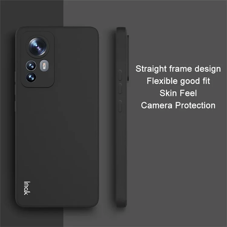 Custodia Per Telefono Dritta Della Serie UC-4 IMAK Per Xiaomi 12 Pro 5G/12S Pro 5G/12 Pro (dimenità) 5g, Copertura TPU Molle di Protezione Antidrop - Nero