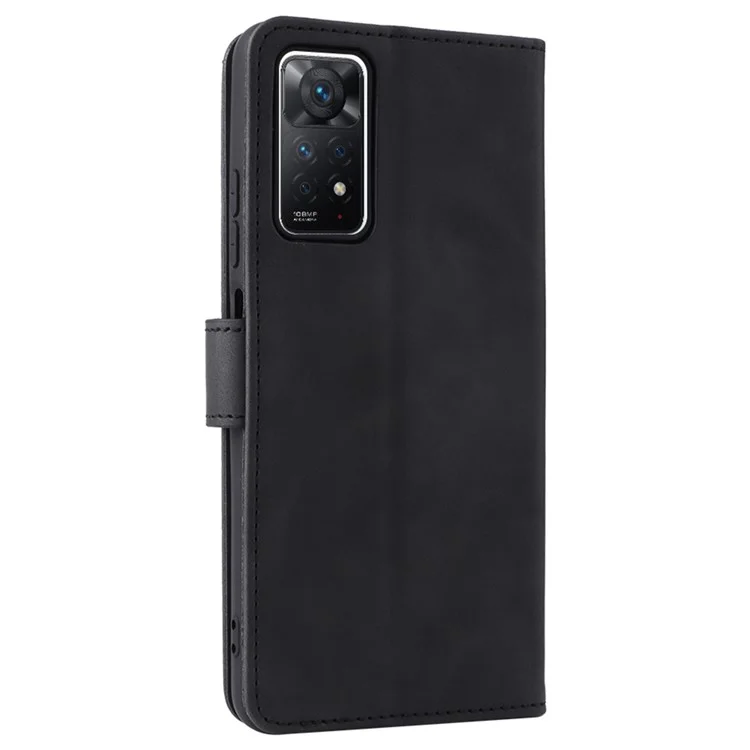 Per Xiaomi Redmi Note 12 Pro 4G / 11 Pro 4G (Mediatek) / Note 11 Pro 5G (Qualcomm) Stand Wallet Phone Case Skin-Touch Feeling PU Leather Cover - Nero