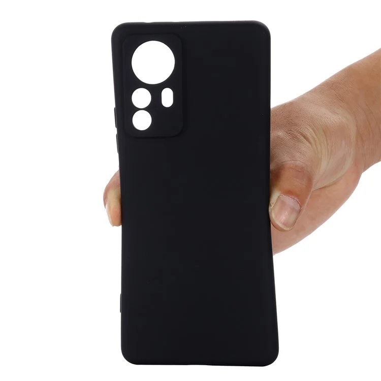 Para Xiaomi 12 Pro 5G/12S Pro 5G/12 Pro (Dimensity)5G Capa de celular antirruído de silicone líquido de cor sólida com alça - Preto