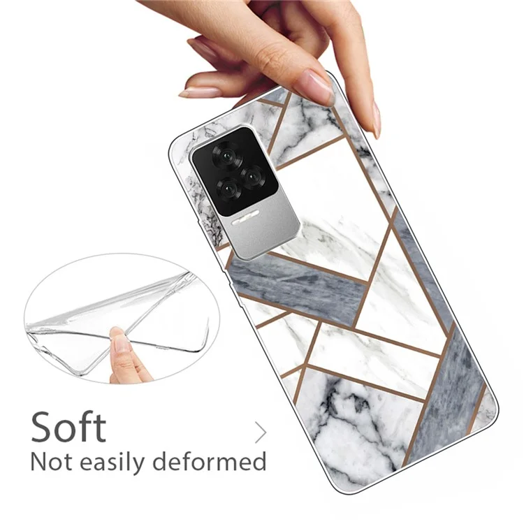 Cubierta de Teléfono TPU de Marble IMD Para Xiaomi Redmi K50 Pro/K50, Flexible Cell Teléfono Atrás Protector Estuche Estampado - Estilo L