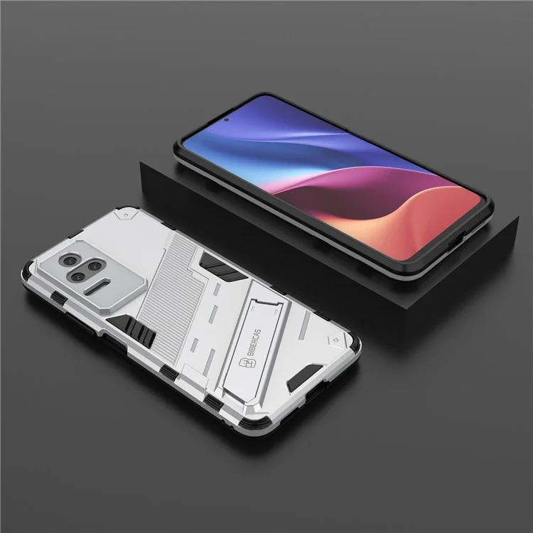 Für Xiaomi Redmi K50 Pro / K50 Hard PC + Soft TPU Schockfeste Handy -hülle Kickstand -cover - Weiss