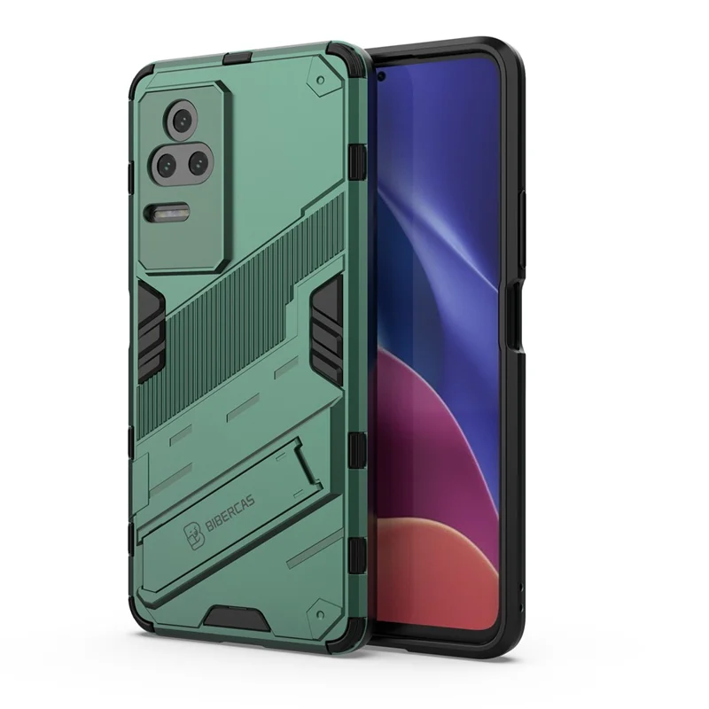 Für Xiaomi Redmi K50 Pro / K50 Hard PC + Soft TPU Schockfeste Handy -hülle Kickstand -cover - Grün