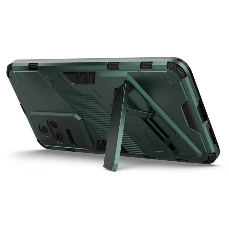 For Xiaomi Redmi K50 Pro / K50 Hard PC + Soft TPU Shockproof Mobile Phone Case Kickstand Cover - Green