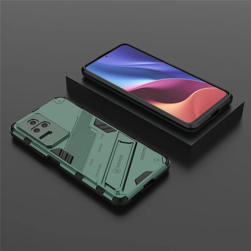 Pour Xiaomi Redmi K50 Pro / K50 Hard PC + Soft TPU Tpuproproof Mobile Phone Cover Kickstand Cover - Vert