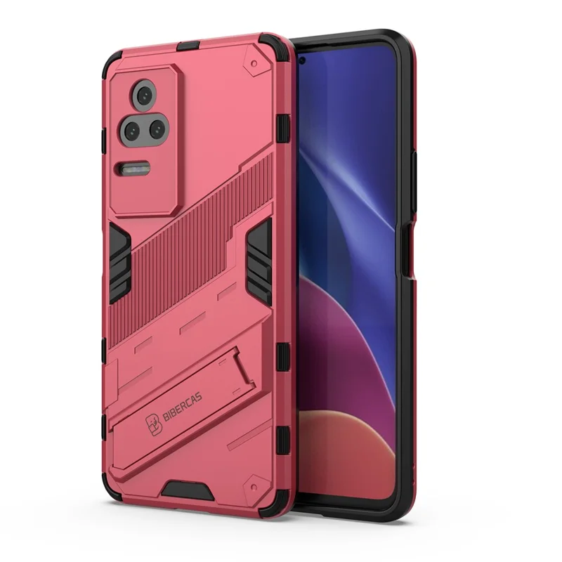 For Xiaomi Redmi K50 Pro / K50 Hard PC + Soft TPU Shockproof Mobile Phone Case Kickstand Cover - Rose