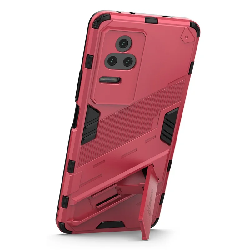 For Xiaomi Redmi K50 Pro / K50 Hard PC + Soft TPU Shockproof Mobile Phone Case Kickstand Cover - Rose