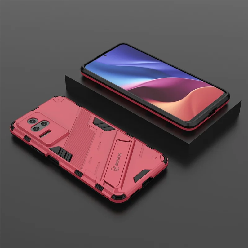 For Xiaomi Redmi K50 Pro / K50 Hard PC + Soft TPU Shockproof Mobile Phone Case Kickstand Cover - Rose