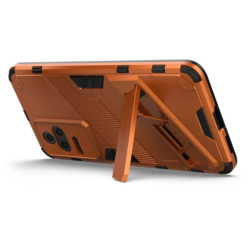 For Xiaomi Redmi K50 Pro / K50 Hard PC + Soft TPU Shockproof Mobile Phone Case Kickstand Cover - Orange