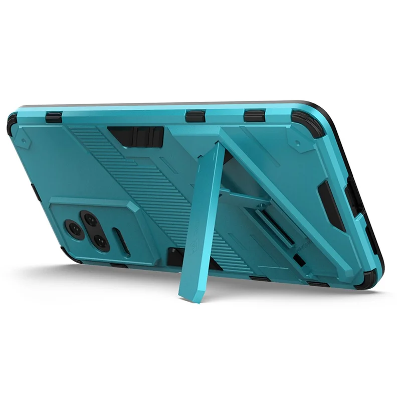 For Xiaomi Redmi K50 Pro / K50 Hard PC + Soft TPU Shockproof Mobile Phone Case Kickstand Cover - Baby Blue