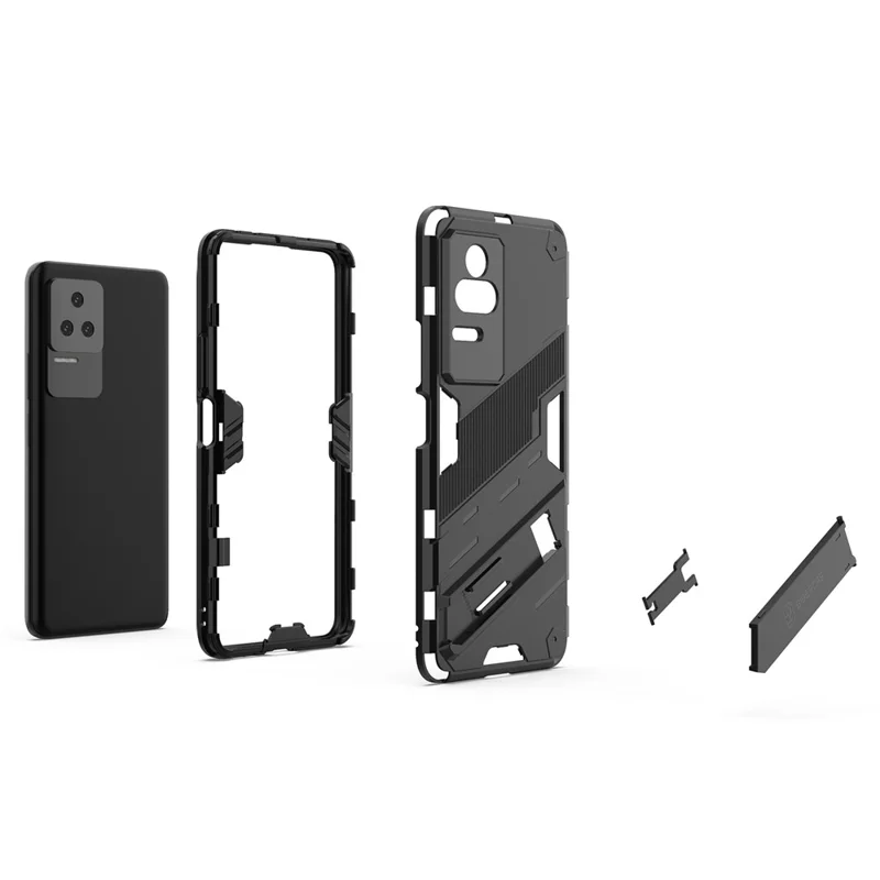 For Xiaomi Redmi K50 Pro / K50 Hard PC + Soft TPU Shockproof Mobile Phone Case Kickstand Cover - Baby Blue