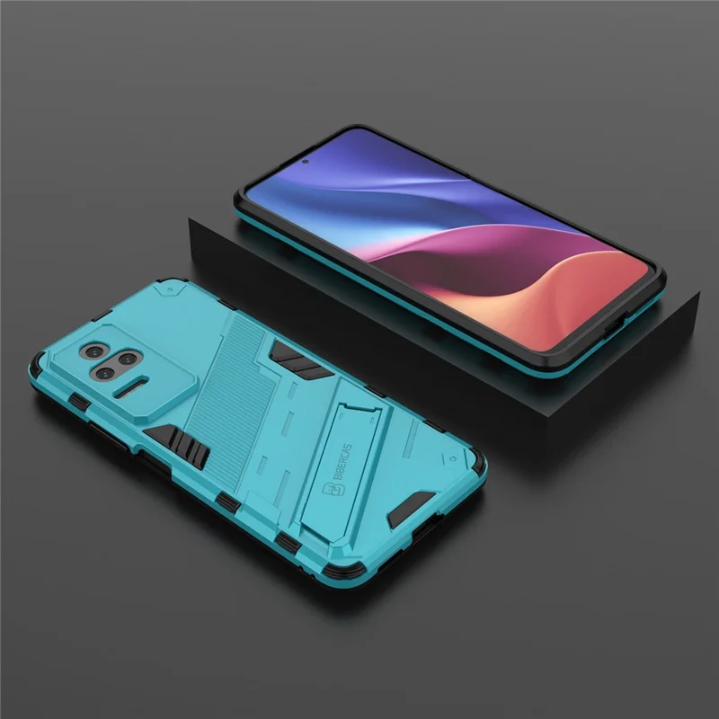 For Xiaomi Redmi K50 Pro / K50 Hard PC + Soft TPU Shockproof Mobile Phone Case Kickstand Cover - Baby Blue
