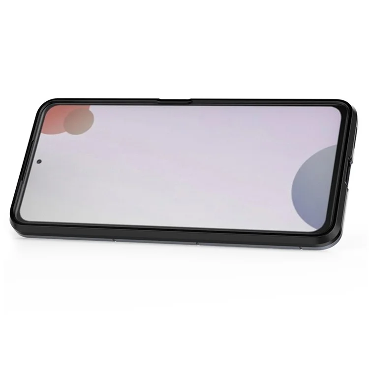 Per Xiaomi Poco F4 5G / Redmi K40S 5G Custodia protettiva in PC rigido + TPU morbido Ibrida con anello e supporto - Nero