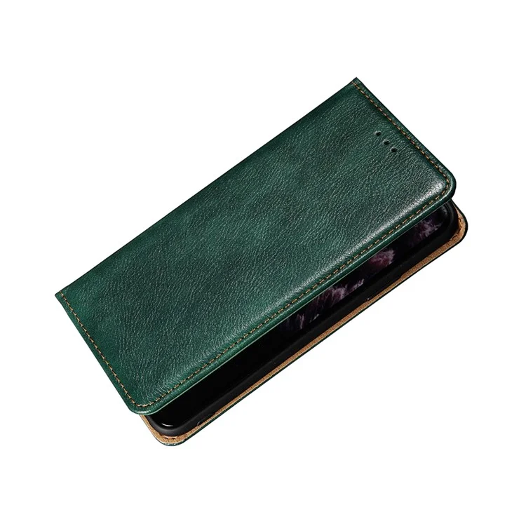 For Xiaomi 12 Pro 5G/12S Pro 5G/12 Pro (Dimensity) 5G Flip PU Leather Wallet Phone Cover Stand Hidden Magnetic Adsorption Folio Case - Green