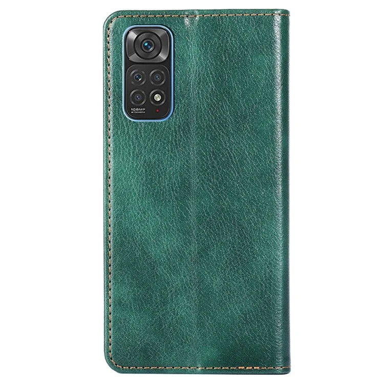 Für Xiaomi Redmi Note 11 4G (Qualcomm) / Redmi Note 11S 4G PU-Leder-Brieftaschenhülle mit Standfunktion, magnetisch, stoßfest, Klapphülle, Buchumschlag - Grün
