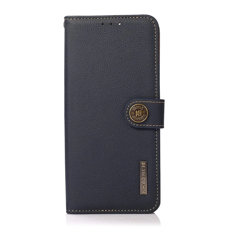 KHAZNEH para Xiaomi Redmi Note 12 Pro 4G / 11 Pro 4G (MediaTek) / Note 11 Pro 5G (Qualcomm) Capa de Couro Genuíno Completamente Envolvida com Carteira e Suporte - Azul