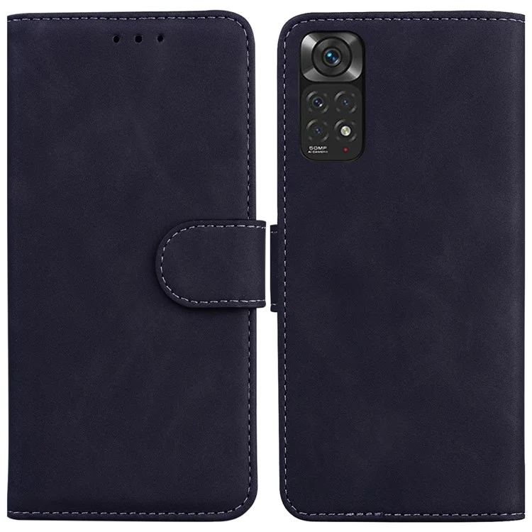 Для Xiaomi Redmi Note 11S 4G / Redmi Note 11 4G (Qualcomm) PU Leather Wallet Flip Cover Horizontal Viewing Stand Anti-Fall Phone Case - Black