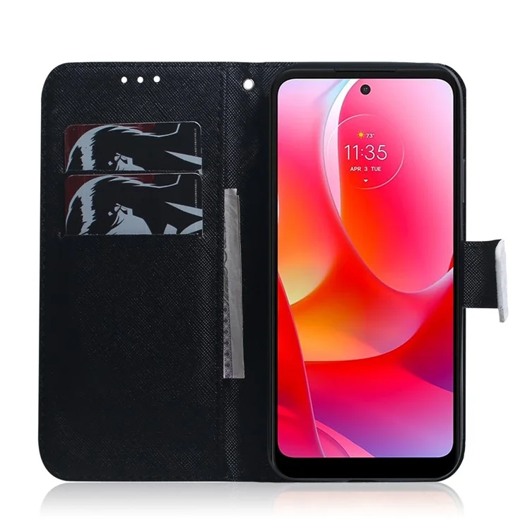 Для Xiaomi Redmi Note 12 Pro 4G / 11 Pro 4G (MediaTek) / Note 11 Pro 5G (Qualcomm) Магнитная застежка Рисунок Печать PU кожаный Folio Flip Case Бумажник Функция Подставка Чехол для телефона - Собака и волк