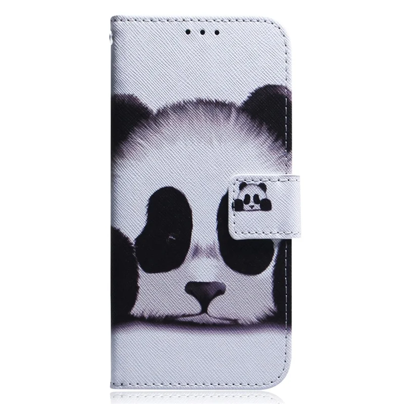 Para Xiaomi Redmi Note 12 Pro 4G / 11 Pro 4G (MediaTek) / Note 11 Pro 5G (Qualcomm) Cierre Magnético Patrón de Impresión Funda Flip de Piel de PU con Función de Cartera y Soporte - Panda