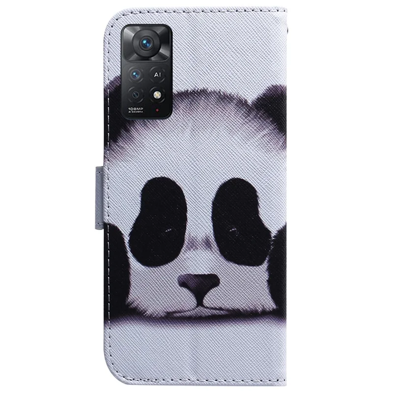 Para Xiaomi Redmi Note 12 Pro 4G / 11 Pro 4G (MediaTek) / Note 11 Pro 5G (Qualcomm) Cierre Magnético Patrón de Impresión Funda Flip de Piel de PU con Función de Cartera y Soporte - Panda