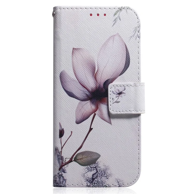 Pour Xiaomi Redmi Note 11S 4G / Redmi Note 11 4G (Qualcomm) étui de téléphone portefeuille Impression de motifs Couverture à rabat en cuir PU avec fonction de support - Fleur rose