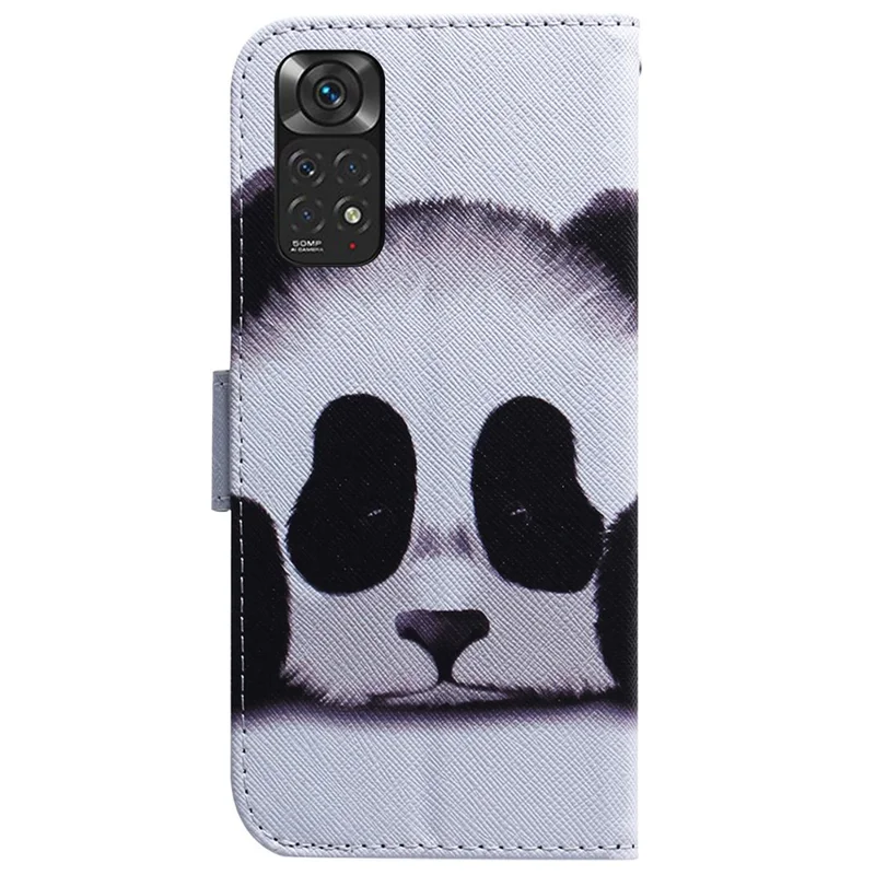 For Xiaomi Redmi Note 11S 4G / Redmi Note 11 4G (Qualcomm) Wallet Phone Case Pattern Printing PU Leather Stand Feature Flip Cover - Panda