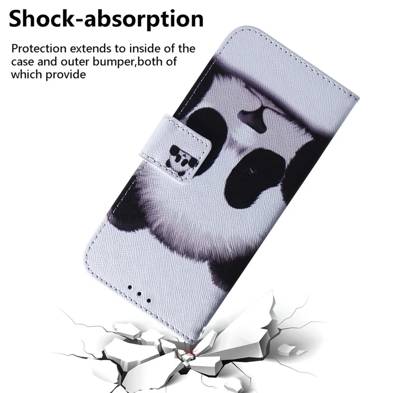 For Xiaomi Redmi Note 11S 4G / Redmi Note 11 4G (Qualcomm) Wallet Phone Case Pattern Printing PU Leather Stand Feature Flip Cover - Panda