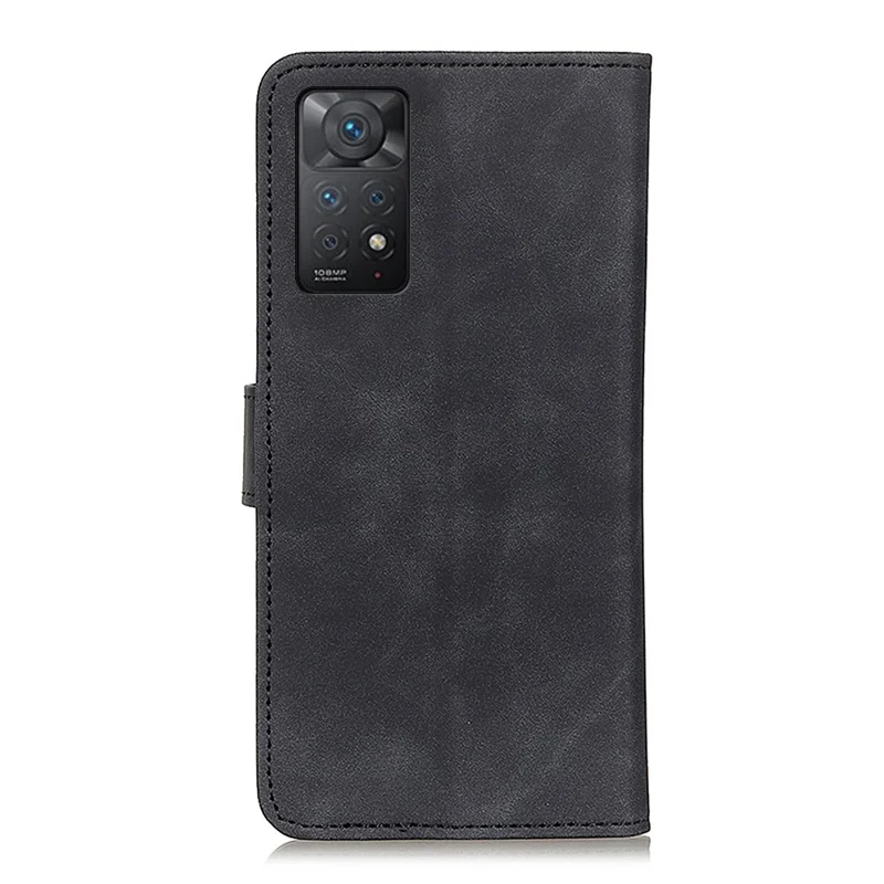 KHAZNEH For Xiaomi Redmi Note 12 Pro 4G / 11 Pro 4G (MediaTek) / Note 11 Pro 5G (Qualcomm) Retro PU Leather Phone Case Dual-sided Magnetic Clasp Wallet Stand Cover - Black
