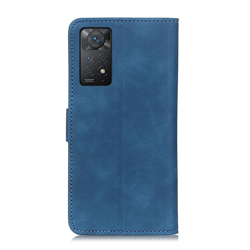 KHAZNEH For Xiaomi Redmi Note 12 Pro 4G / 11 Pro 4G (MediaTek) / Note 11 Pro 5G (Qualcomm) Retro PU Leather Phone Case Dual-sided Magnetic Clasp Wallet Stand Cover - Blue