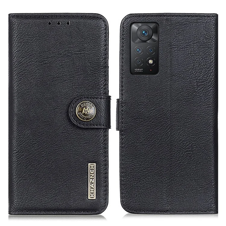 KHAZNEH Per Xiaomi Redmi Note 12 Pro 4G / 11 Pro 4G (MediaTek) / Note 11 Pro 5G (Qualcomm) Custodia Telefonica Wallet in Pelle Texturizzata con Funzione di Supporto - Nero