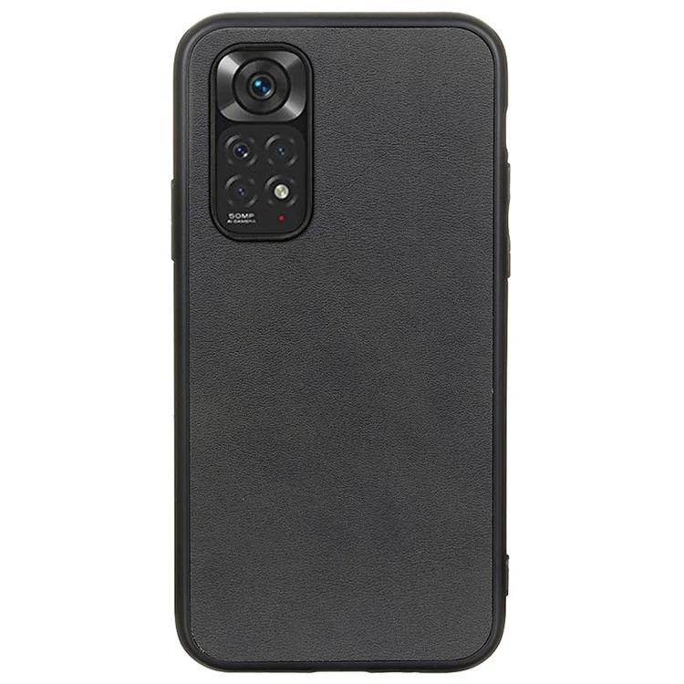 Pour Xiaomi Redmi Note 11 4G (Qualcomm)/Note 11S 4G Bi-color Textured PU Leather Coated TPU + PC Phone Case - Noir