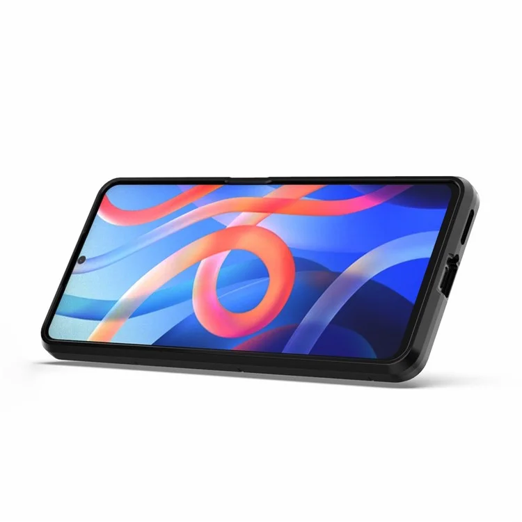 Para Xiaomi Redmi Note 12 Pro 4G / 11 Pro 4G (MediaTek) / Note 11 Pro 5G (Qualcomm) Carcasa Trasera con Anillo Soporte Suave TPU+PC Duro a Prueba de Golpes Cubierta Protectora de Teléfono - Negro