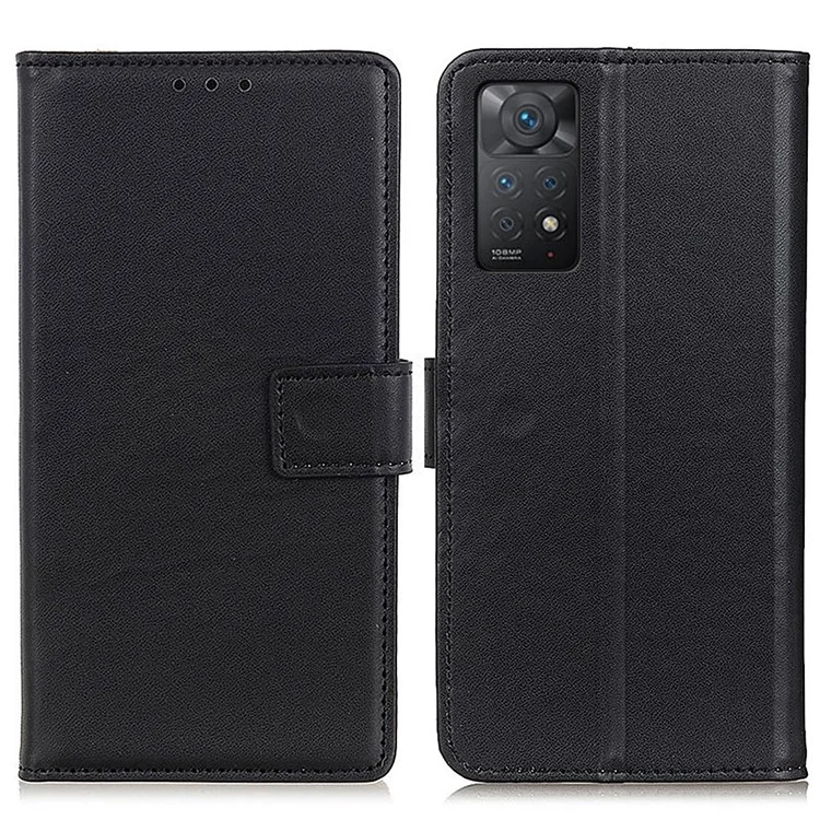 Für Xiaomi Redmi Note 12 Pro 4G / 11 Pro 4G (MediaTek) / Note 11 Pro 5G (Qualcomm) strukturiertes PU-Leder + TPU Vollschutz-Handyhülle mit Ständer und Geldbörse - Schwarz