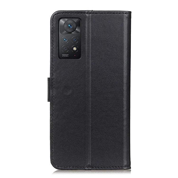 Für Xiaomi Redmi Note 12 Pro 4G / 11 Pro 4G (MediaTek) / Note 11 Pro 5G (Qualcomm) strukturiertes PU-Leder + TPU Vollschutz-Handyhülle mit Ständer und Geldbörse - Schwarz