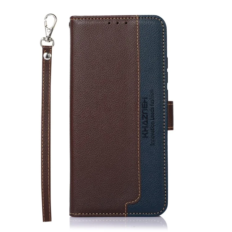 KHAZNEH For Xiaomi Redmi Note 12 Pro 4G / 11 Pro 4G (MediaTek) / Note 11 Pro 5G (Qualcomm) PU Leather RFID Blocking Stand Case Litchi Texture Wallet Mobile Phone Cover - Brown