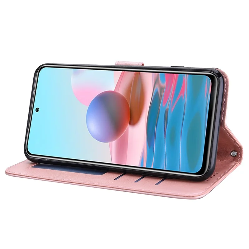 Para Xiaomi Redmi 10c 4g Caso Celular Estojo Impressão de Veado Padrão de Árvore de Veado Carteira pu PU Covernamento Magnético - Rosa